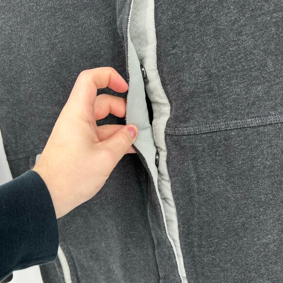 Women's Grey Lululemon Yin To My Yang Snap Button Cardigan Sweater Jacket Sz 8 - Picture 5 of 8